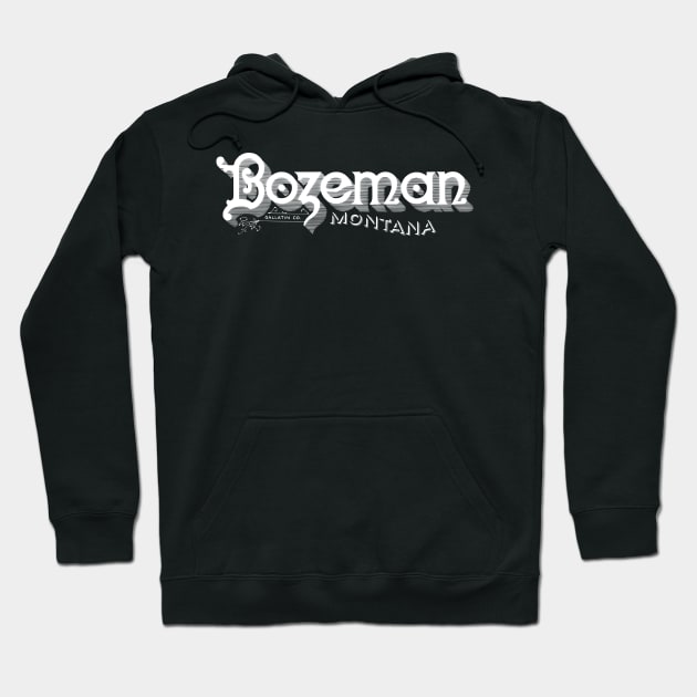 Vintage Bozeman, MT Hoodie by DonDota